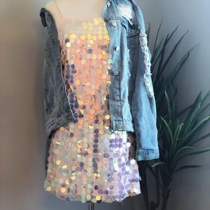 Pink Iridescent Sequin Dress